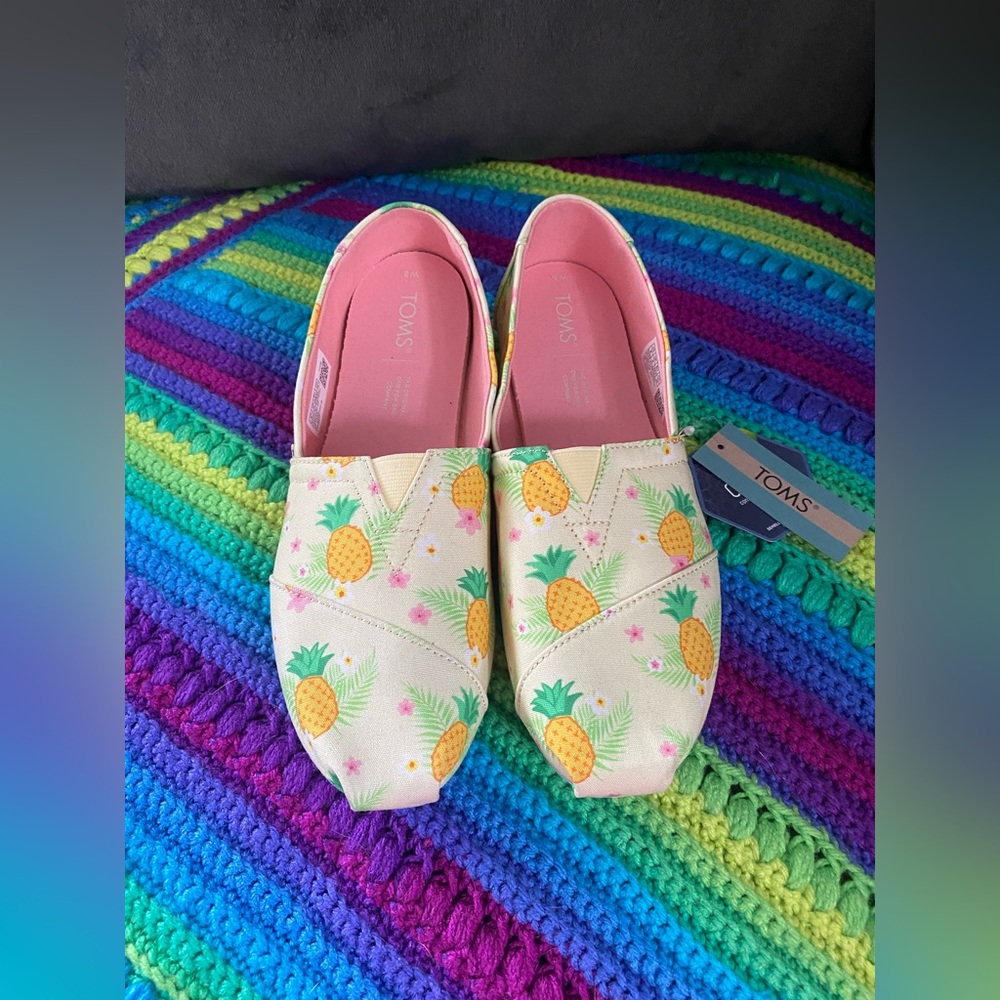 TOMS | Women’s 8 | NWT | Lemonade Pineapple Paradise | Alpargata - Picture 6 of 16